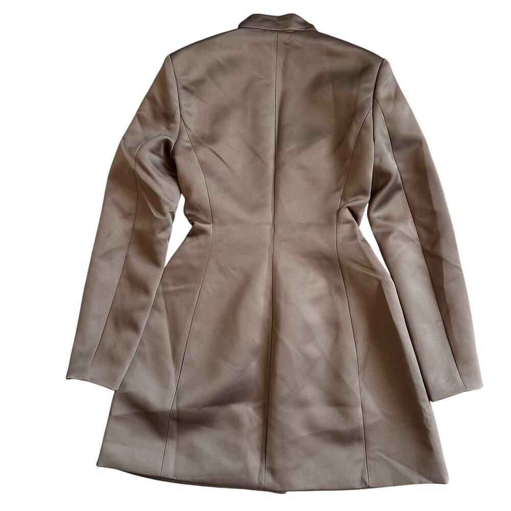 Anthropologie Mare Mare Taupe, Long Sleeve, Button Front Mini Dress NWT- 2XS - Picture 3 of 12